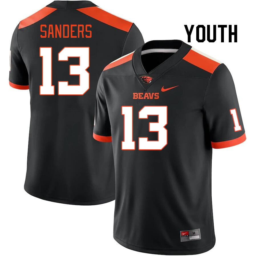 Youth #13 Jake Sanders Oregon State Beavers College Football Jerseys Stitched-Black